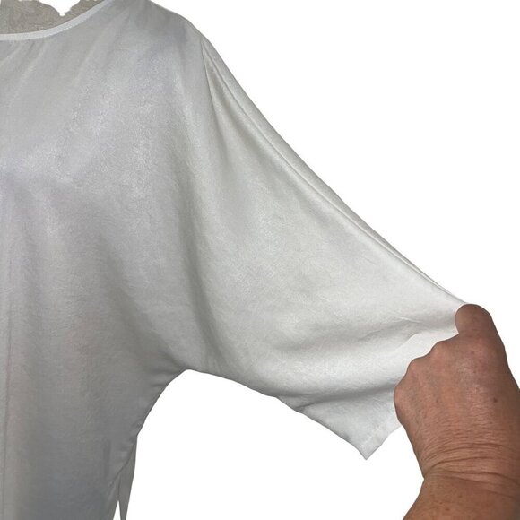 Nrk by Anarkh Womens Dress Size Small White Tunic High Low Side Slit Crew Neck - Picture 5 of 7